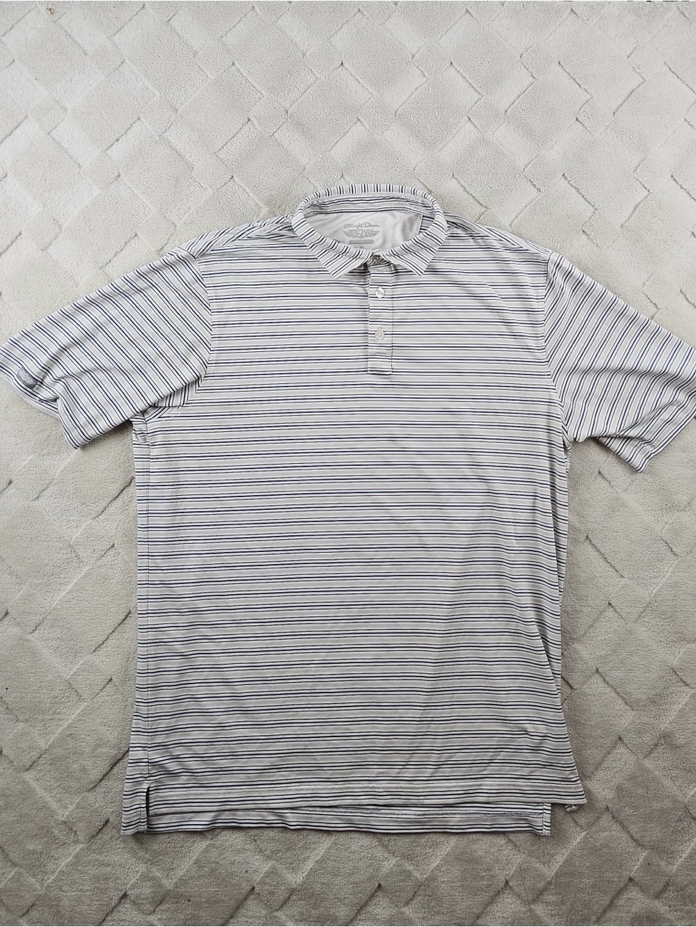 Straight Down Performance Polo Shirt Mens Extra Large Striped Stretch